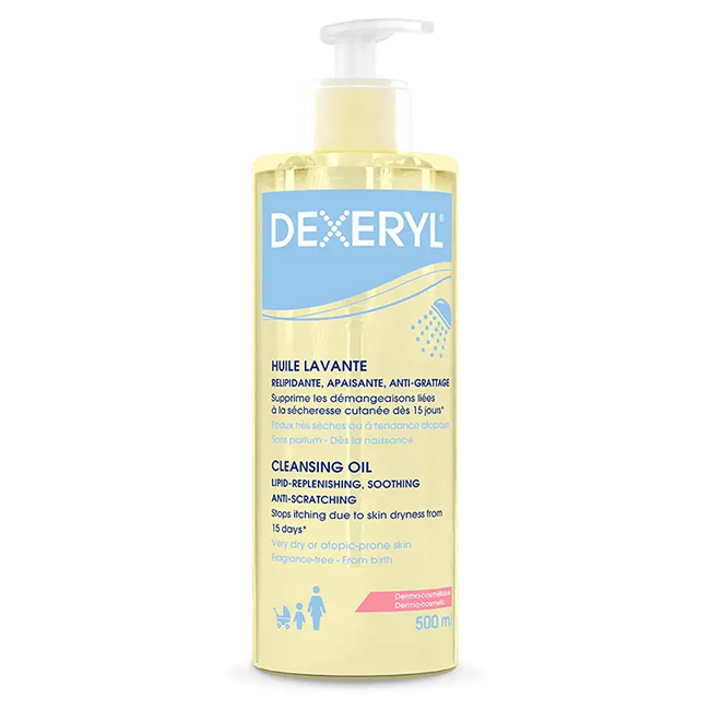 DexerylShowerCleansingOil500ml Bottle of Dexeryl Shower Cleansing Oil by Dexeryl, a cleansing oil indicated for repairing and comforting dry skin.