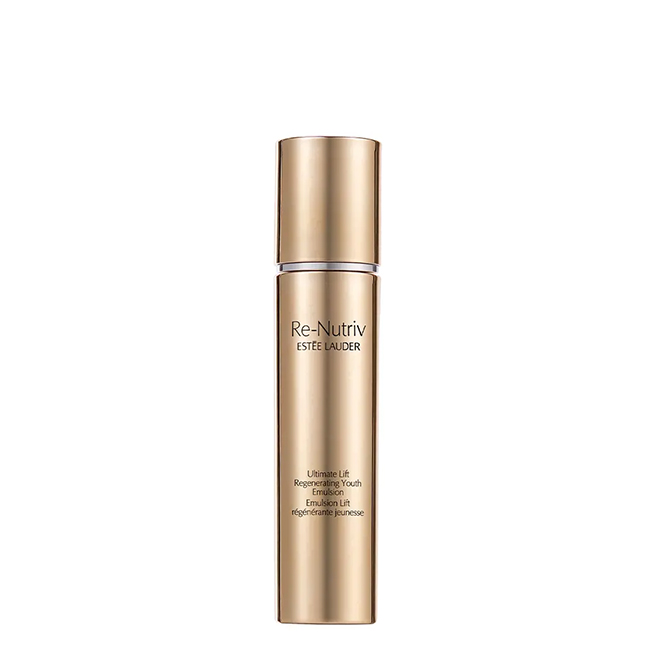 EstéeLauderRe-NutrivUltimateLiftEmulsion75ml Bottle of Estée Lauder Re-Nutriv Ultimate Lift Emulsion by Estée Lauder, an anti-aging emulsion indicated for lifting and nourishing.