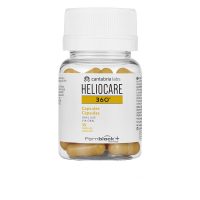 Box  of  Heliocare  360  Oral  Capsules  by  Heliocare,  a  food  supplement  indicated  for  preventing  photoaging  and  dark  spots.