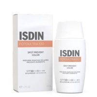 Bottle  of  Isdin  Fotoultra  100  Spot  Prevent  Color  SPF50