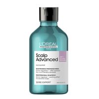 Bottle  of  Scalp  Advanced  Anti-Discomfort  Shampoo  by  LOréal  Professionnel,  a  shampoo  indicated  for  sensitive  scalps.