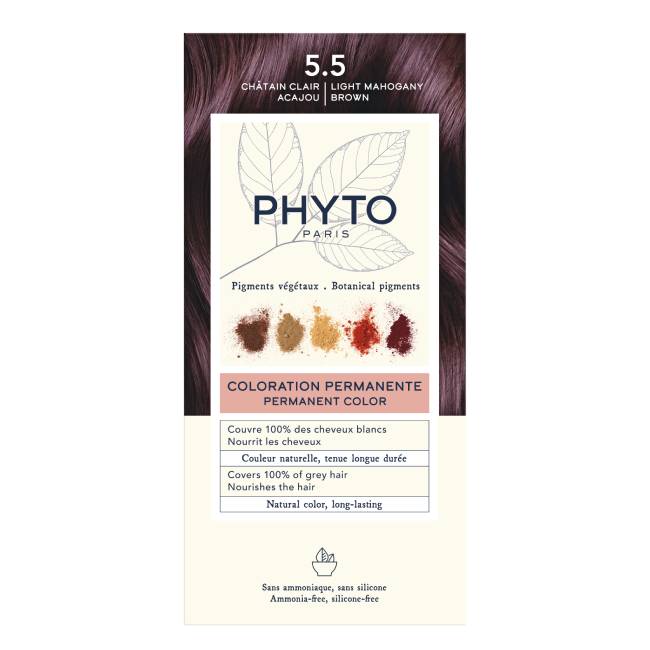 PhytocolorPermanentHairColor55LightMahoganyBrown Phytocolor Coloração Permanente 5.5 Castanho Claro Caju - Image 1