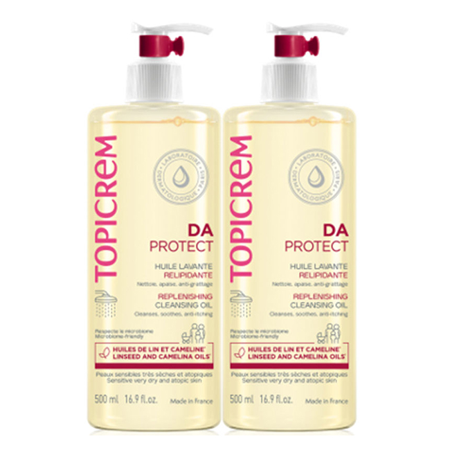 TopicremDAProtectReplenishingCleansingOilDuo2x500ml Topicrem DA Protect Replenishing Cleansing Oil Duo 2x500ml - Image 1
