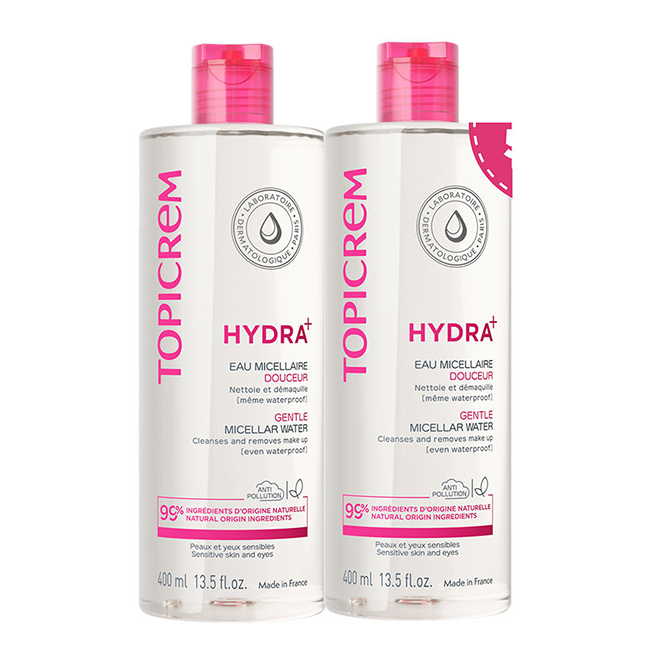 TopicremHydraGentleMicellarWaterDuo2x400ml Topicrem Hydra+ Gentle Micellar Water Duo 2x400ml - 画像 (1)