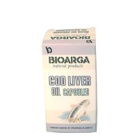 Box  of  Bioarga  Cod  Liver  Oil  Capsules  by  Bioarga,  a  food  supplement  indicated  for  brain,  heart  and  immune  system  support.