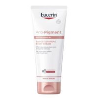 Product  container  of  Eucerin  Anti-Pigment  Skin  Tone  Perfecting  Body  Cream  by  Eucerin,  a  cream  indicated  for  dark  spots.
