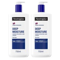 Bottle  of  Neutrogena  Deep  Moisture  Body  Lotion  by  Neutrogena,  a  moisturizing  lotion  indicated  for  dry  skin  repair.