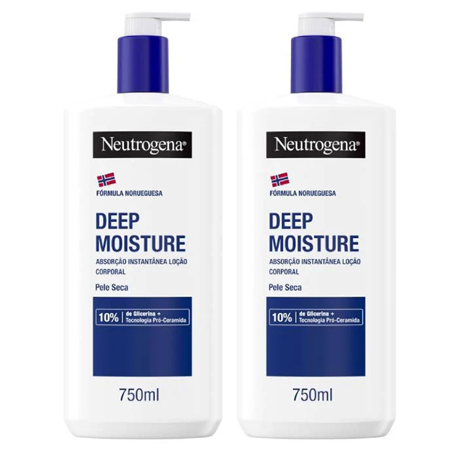 NeutrogenaDeepMoistureBodyLotionDuo2x750ml Bottle of Neutrogena Deep Moisture Body Lotion by Neutrogena, a moisturizing lotion indicated for dry skin repair.