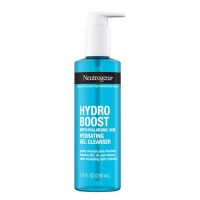 Bottle  of  Neutrogena  Hydro  Boost  Hydrating  Gel  Cleanser,  a  gel  cleanser  indicated  for  removing  impurities  and  hydrating  skin.