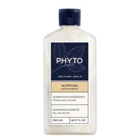 Bottle  of  Phyto  Nutrition  Shampoo  by  Phyto,  a  nourishing  shampoo  indicated  for  softening  dry  to  very  dry  hair.