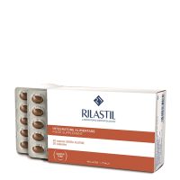 Box  of  Rilastil  Sun  System  Capsules  by  Rilastil,  a  food  supplement  indicated  for  skin  protection  against  oxidative  stress.