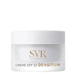 Jar of SVR Densitium Redensifying Cream SPF30 by SVR, a silky cream indicated for mature skin and aging signs.