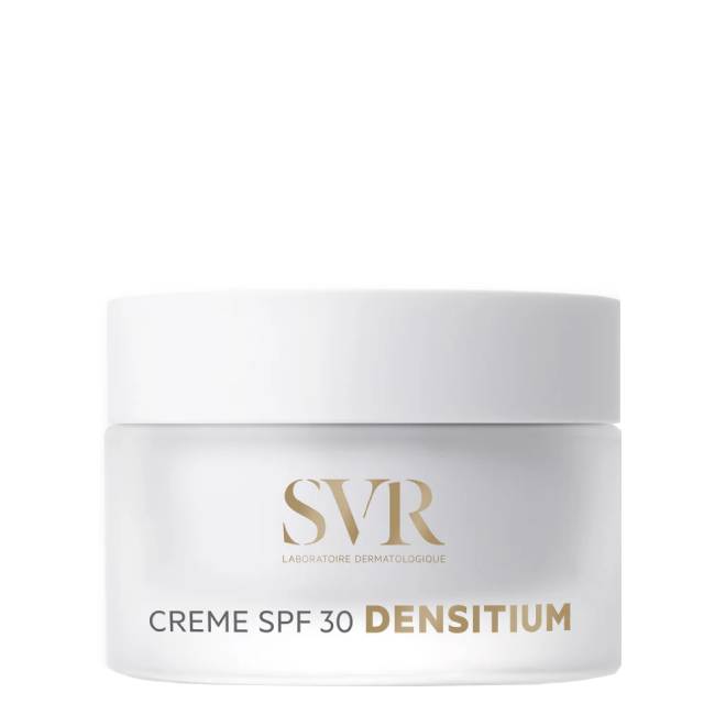 SVRDensitiumRedensifyingCreamSPF3050ml Jar of SVR Densitium Redensifying Cream SPF30 by SVR, a silky cream indicated for mature skin and aging signs.
