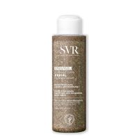 Product  container  of  SVR  Xerial  Anti-Roughness  Body  Scrub  by  SVR,  a  granulated  scrub  indicated  for  rough  and  flaky  skin.