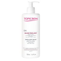 Bottle  of  Topicrem  DA  Emollient  Balm  by  Topicrem,  a  non-greasy  balm  indicated  for  very  dry  and  atopic  skin  repair.