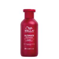 Bottle  of  Wella  Professionals  Ultimate  Repair  Shampoo  by  Wella,  a  shampoo  indicated  for  deep  repair  and  strengthening  hair.