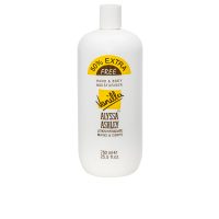 Bottle  of  Alyssa  Ashley  Vanilla  Hand  And  Body  Moisturiser  by  Alyssa  Ashley,  a  lotion  indicated  for  hydrating  hands  and  body.