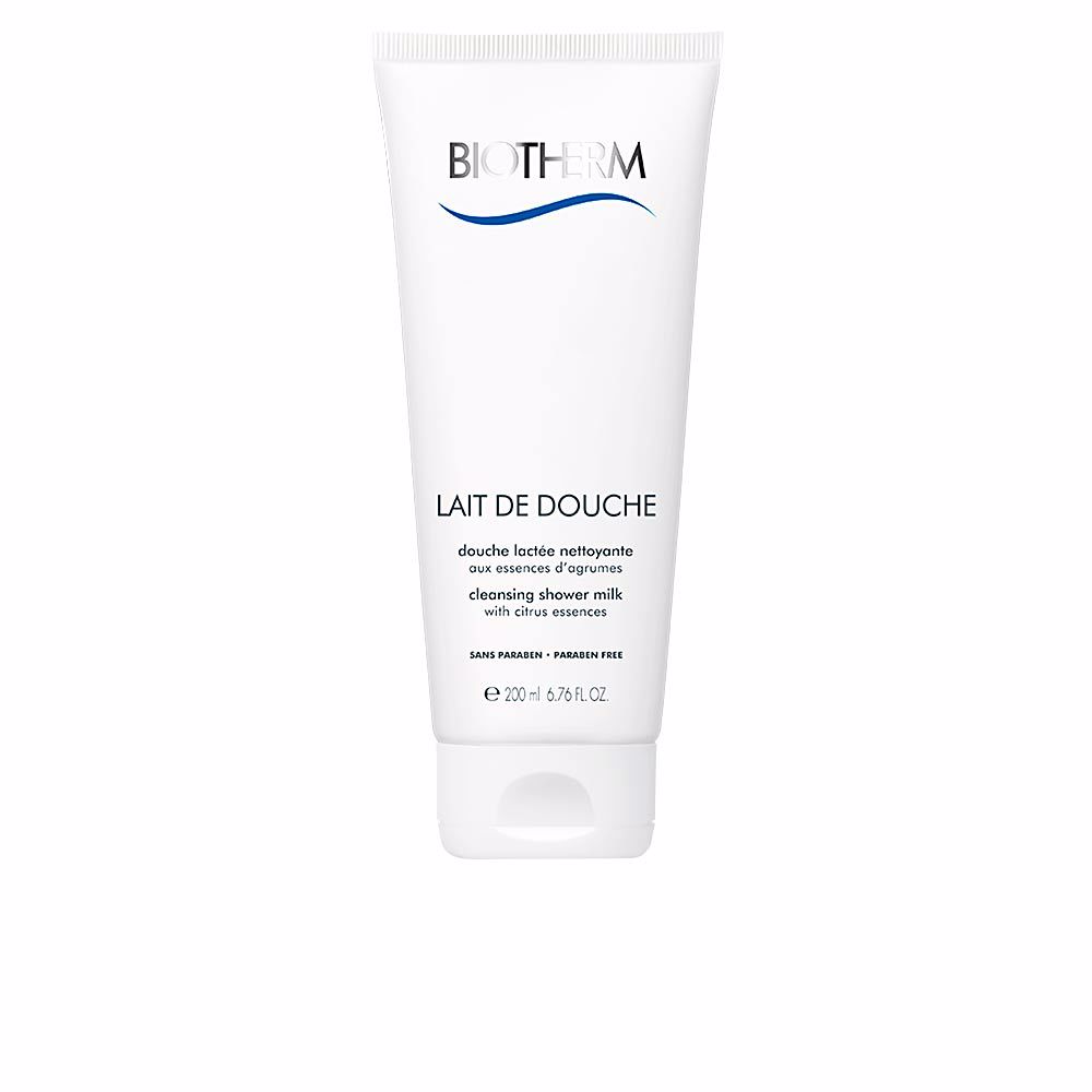 BiothermLaitdeDoucheCleansingShowerMilk200ml Bottle of Biotherm Lait de Douche Cleansing Shower Milk by Biotherm, a shower milk indicated for cleansing and softening skin.