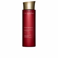 Bottle  of  Clarins  Multi-Intensive  Smoothing  Treatment  Essence  by  Clarins,  a  face  lotion  indicated  for  boosting  skin  radiance.