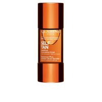 Bottle  of  Clarins  Self  Tan  Radiance-Plus  Golden  Glow  Booster  by  Clarins,  a  concentrate  indicated  for  a  natural  golden  glow.