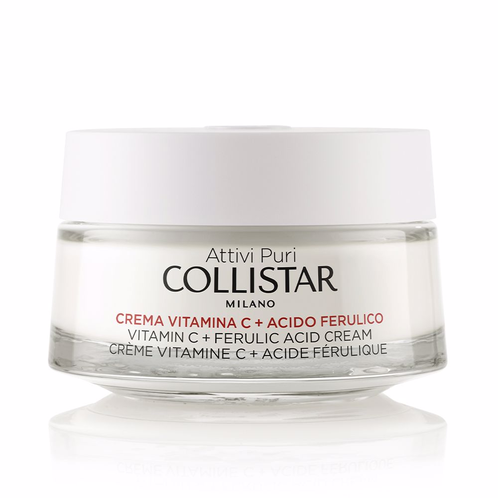 CollistarPureActivesVitaminCandFerulicAcidCream50ml Jar of Collistar Pure Actives Vitamin C and Ferulic Acid Cream by Collistar, a cream indicated for brightening and antioxidant care.
