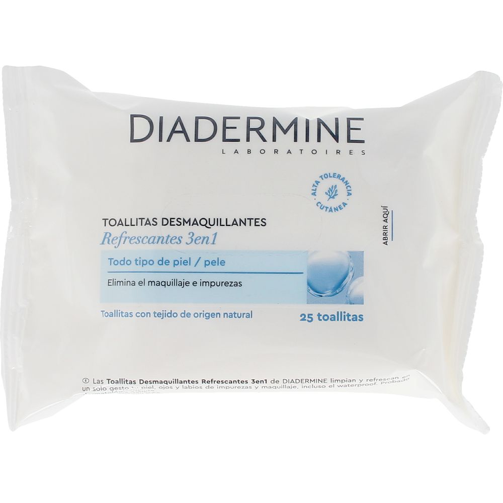 DiadermineMakeupRemoverWipesForNormalandCombinationSkinx25 Box of Diadermine Makeup Remover Wipes by Diadermine, a makeup removing wipe indicated for normal and combination skin.