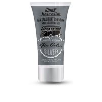 Product  container  of  Hairgum  Fix  Color  Hair  Coloring  Gel  Color  Silver  by  Hairgum,  a  fixing  gel  for  temporary  silver  hair  color.
