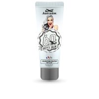 Product  container  of  Hairgum  Sixty  S  Color  Hair  Color  White  by  Hairgum,  a  semi-permanent  hair  color  indicated  for  shiny  white  hair.