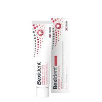 Tube  of  ISDIN  Bexident  Anticaries  Toothpaste  by  ISDIN,  a  toothpaste  indicated  for  remineralizing  and  protecting  tooth  enamel.