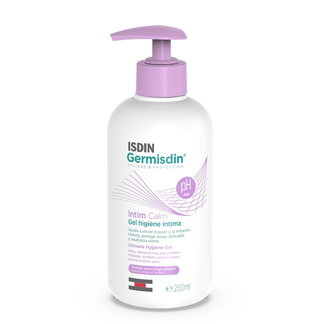 ISDINGermisdinCalmIntimateHygiene250ml Bottle of Germisdin Calm Intimate Hygiene by ISDIN, a creamy cleansing gel indicated for soothing vulvar dryness and irritation.