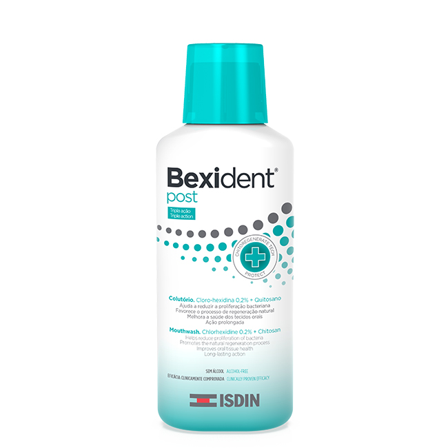 IsdinBexidentPostElixirMouthwash250ml Bottle of Isdin Bexident Post Elixir Mouthwash by Isdin, a mouthwash indicated for accelerating the regeneration of oral tissue.