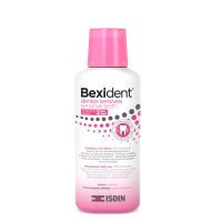 Bottle  of  Isdin  Bexident  Sensitive  Teeth  Elixir  Mouthwash  by  Isdin,  a  mouthwash  indicated  for  cleaning  sensitive  teeth.