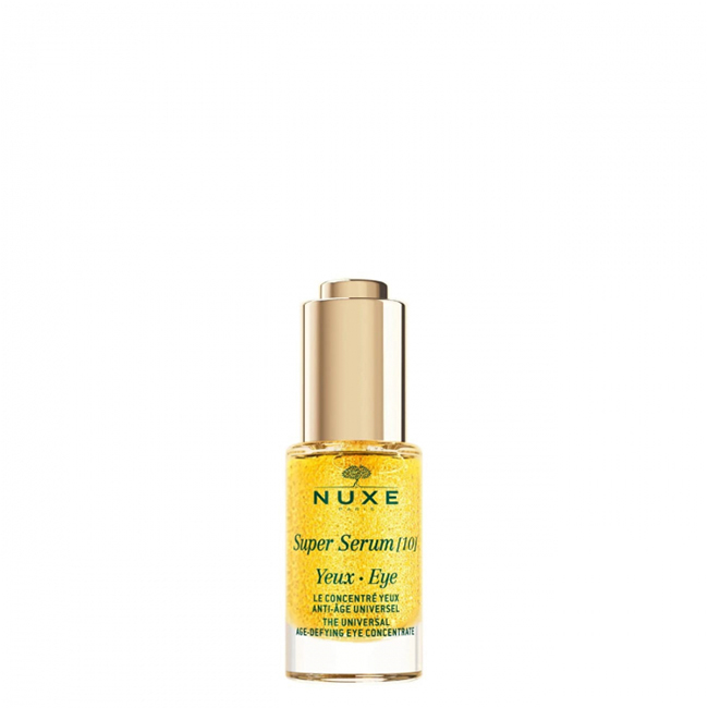 NuxeSuperSérum10Age-DefyingEyeConcentrate15ml Bottle of Nuxe Super Sérum 10 Age-Defying Eye Concentrate by Nuxe, a concentrate indicated for reducing eye wrinkles.