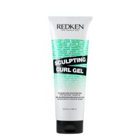 Product  container  of  Redken  Sculpting  Curl  Gel  by  Redken,  a  curl-defining  gel  indicated  for  sculpting  and  styling  curls.