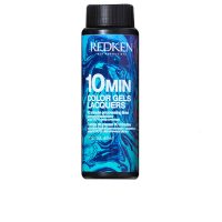 Bottle  of  Redken  Color  Gel  Lacquers  10  Minutes  Color  8NA  Volcanic,  a  gel-liquid  hair  color  for  high  gray  coverage  and  shine.