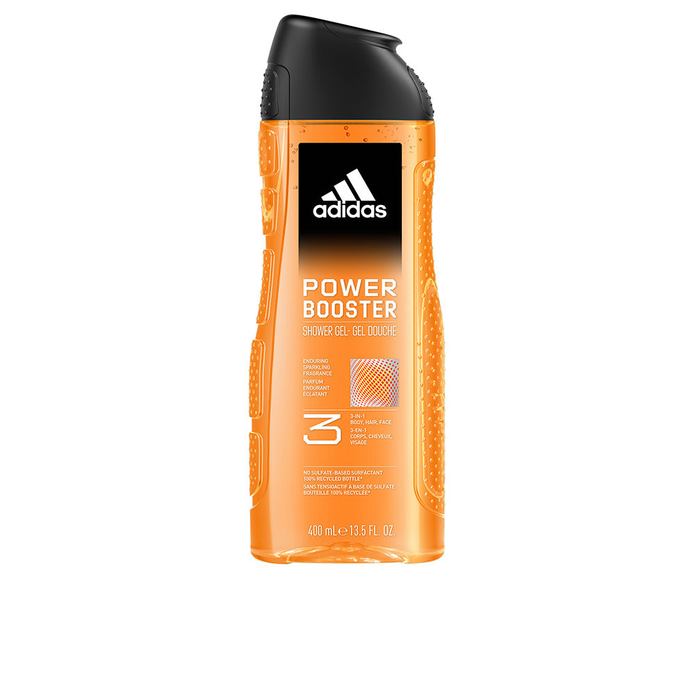 AdidasPowerBoosterShowerGel400ml Bottle of Adidas Power Booster Shower Gel by Adidas, a shower gel indicated for revitalizing and deeply cleansing the skin.
