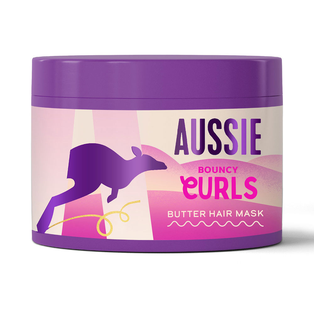 AussieBouncyCurlsButterHairMask450ml Jar of Aussie Bouncy Curls Butter Hair Mask by Aussie, a hair mask indicated for detangling and nourishing curly hair.