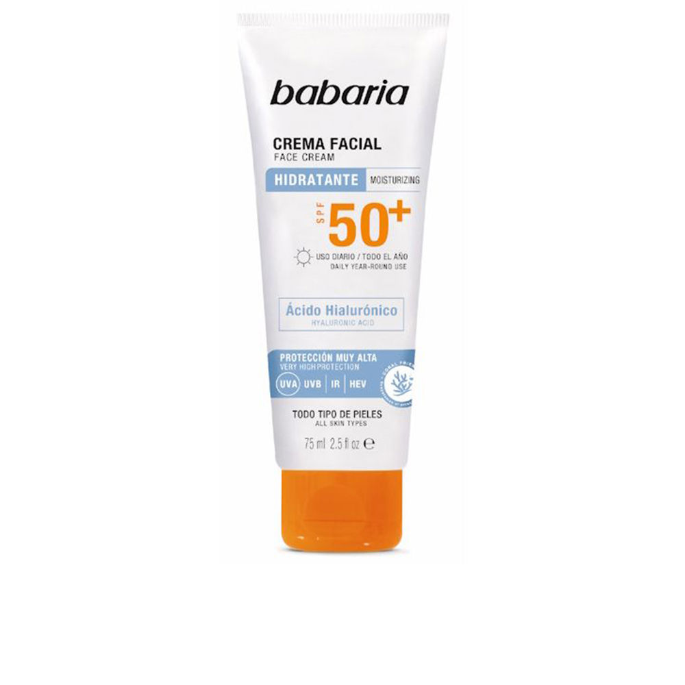 BabariaSolarHyaluronicAcidFacialCreamSPF5075ml Babaria Solar Hyaluronic Acid Facial Cream SPF50+ 75ml - Image 1