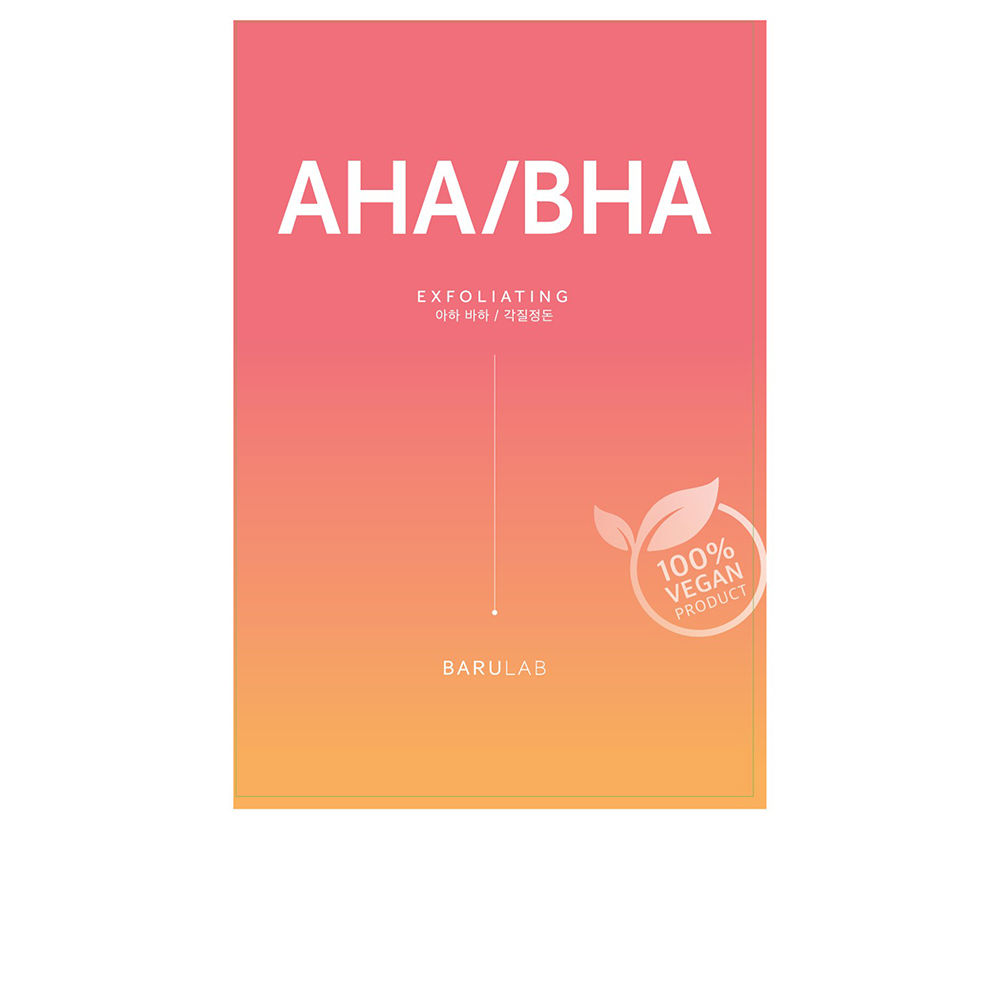 BarulabExfoliatingAHAandBHATheCleanVeganMask23g Sachet of Barulab Exfoliating AHA and BHA The Clean Vegan Mask by Barulab, a sheet mask indicated for skin exfoliation.