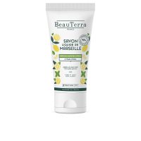 Bottle  of  Beauterra  Marseille  Mint  and  Lemon  Liquid  Soap  by  Beauterra,  a  liquid  soap  indicated  for  cleansing  hands  and  body.