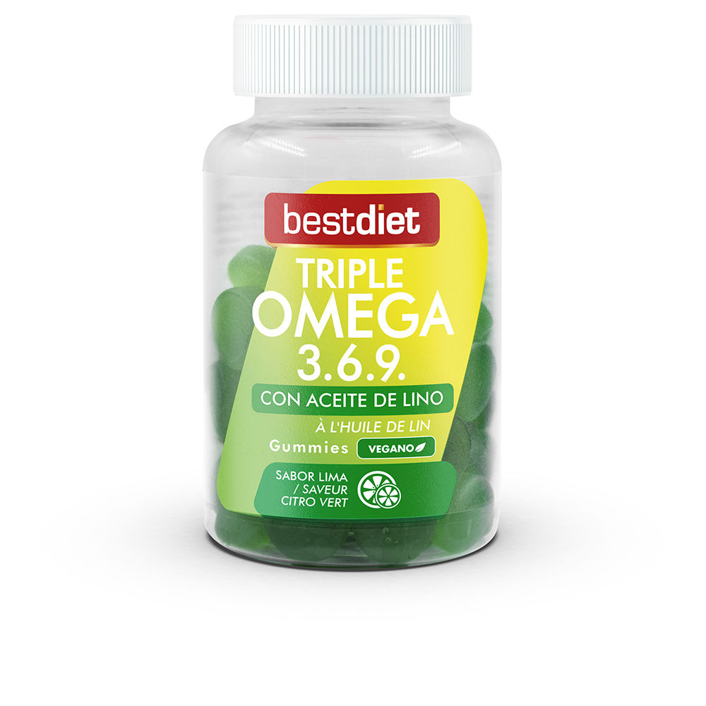 BestDietTripleOmega3.6.9.Gummiesx60 Bottle of Best Diet Triple Omega 3.6.9. Gummies by Best Diet, a gummy supplement indicated for heart and overall health.