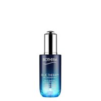 Bottle  of  Biotherm  Accelerated  Blue  Therapy  Serum  by  Biotherm,  a  fast-acting  serum  indicated  for  reducing  wrinkles  and  dark  spots.
