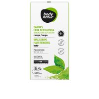Box  of  Body  Natur  Body  Wax  Strips  for  Normal  Skin  by  Body  Natur,  a  wax  strip  indicated  for  gentle  and  effective  hair  removal.