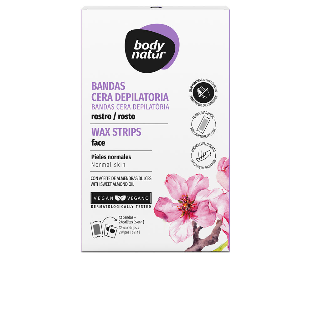 BodyNaturFaceWaxStripsforNormalSkinx12 Body Natur Face Wax Strips for Normal Skin x12
