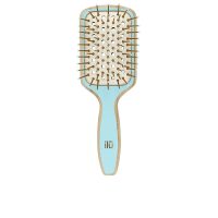Product  container  of  Ilū  Bamboom  Paddle  Mini  Brush  by  Ilū,  a  bamboo  mini  brush  indicated  for  smoothing  and  detangling  hair.