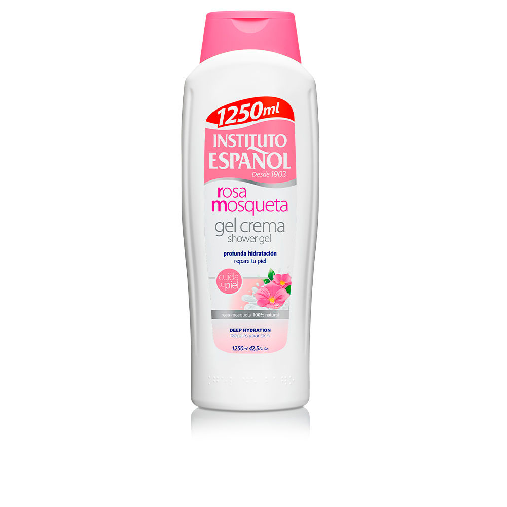 InstitutoEspañolRosehipShowerGelCream1250ml Bottle of Instituto Español Rosehip Shower Gel Cream by Instituto Español, a gel cream indicated for cleansing and soothing skin.