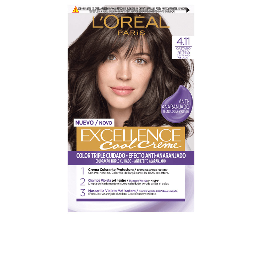 LOrealParisExcellenceCoolCremeHairColor4.11IntenseAshBrown L'Oréal Paris Excellence Cool Creme Hair Color 4.11 Intense Ash Brown - 画像 (1)