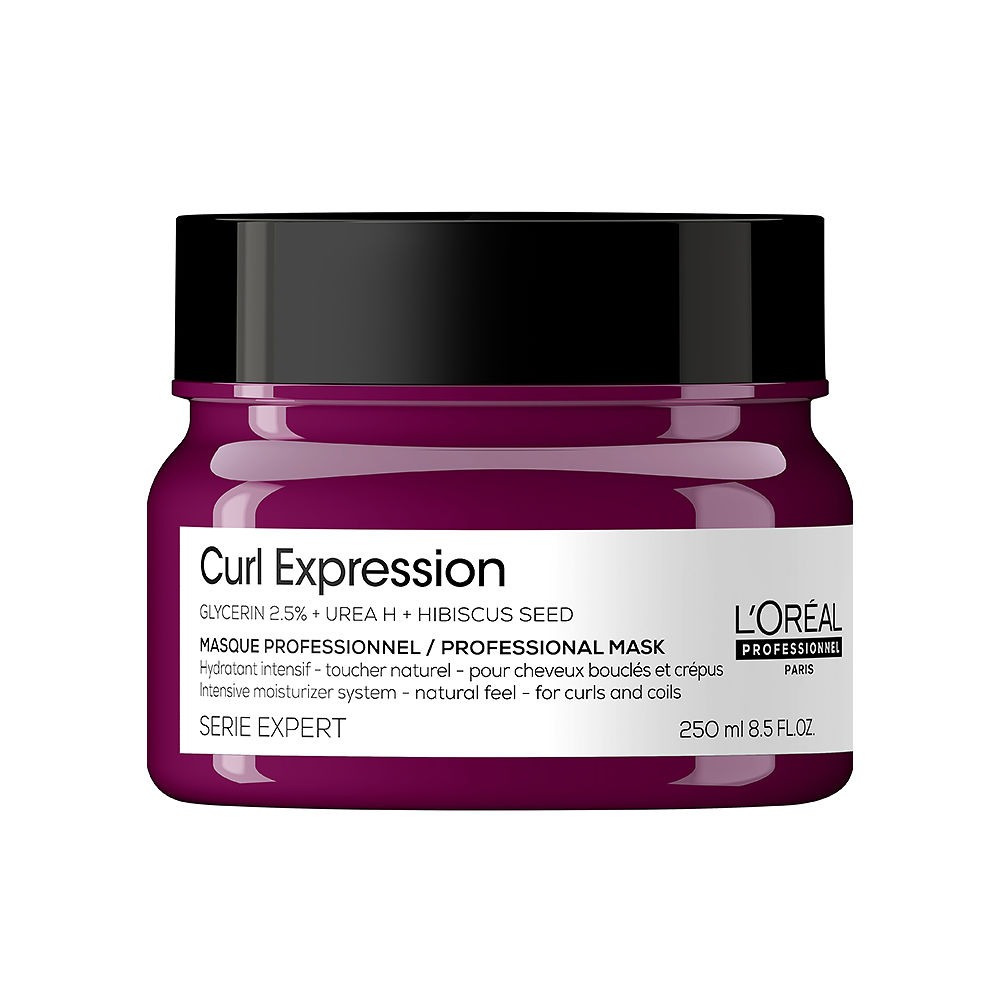 L'OréalProfessionnelCurlExpressionMask250ml Jar of Curl Expression Mask by LOréal Professionnel, a creamy mask indicated for moisturizing curly and wavy hair.