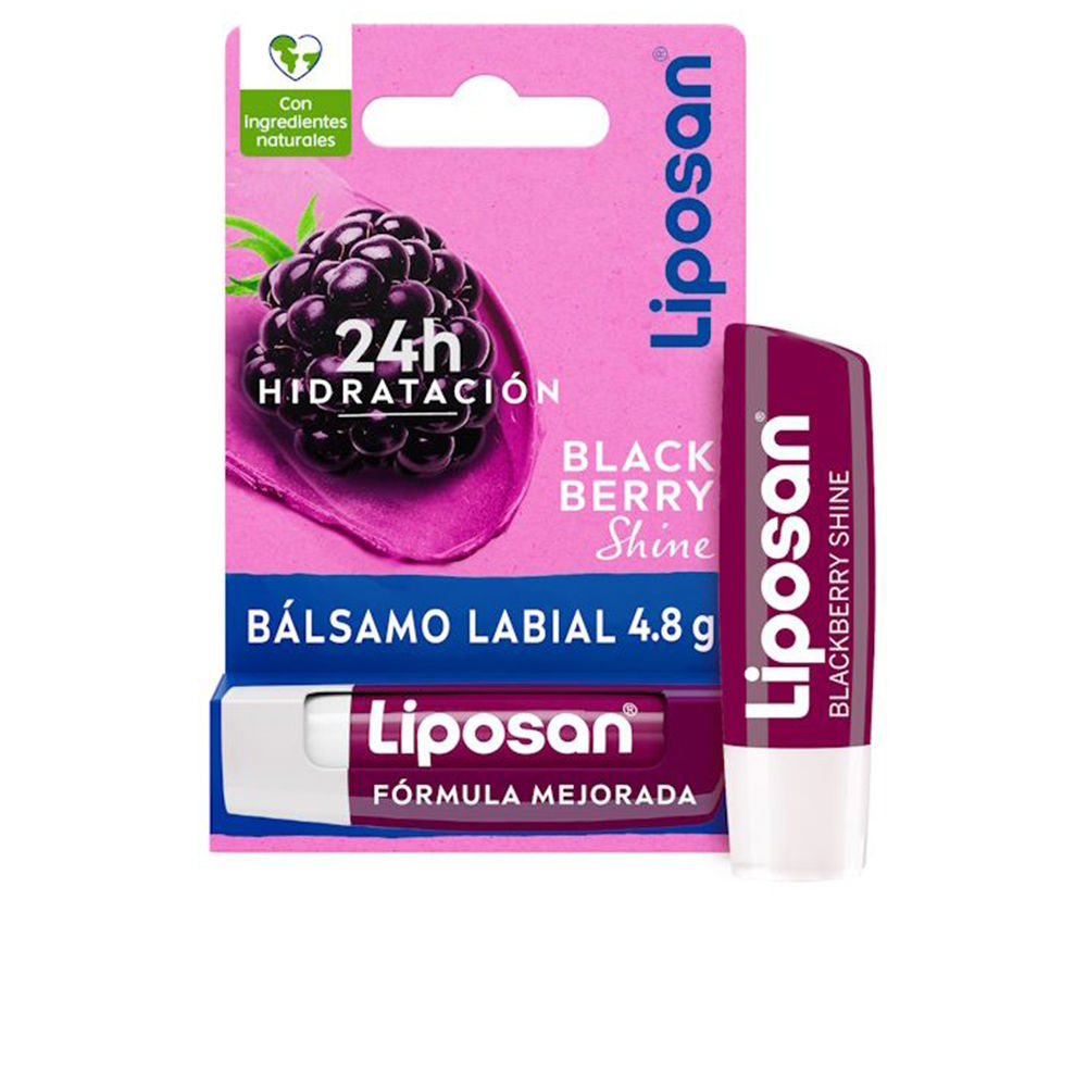 LiposanBlackberryShineLipBalm4.8g Tube of Liposan Blackberry Shine Lip Balm by Liposan, a balm indicated for hydrating and protecting dry, fragile lips.