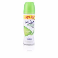 Bottle  of  Mum  Sensitive  Care  Aloe  Jojoba  Deo  Roll-On  by  Mum,  a  roll-on  deodorant  indicated  for  sensitive  skin  and  odor  control.